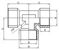 Female Equal Tee Threaded Fittings, Brass Pipe Fittings, Brass Hose Fittings, Brass Air Connector, Brass BSP Fittings